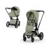 Carucior 2 in 1 pentru copii Cybex E-Priam Style, premium, Sage Green cu cadru Matt Black - 1