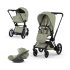 Carucior 3 in 1 pentru copii Cybex E-Priam Style, cu landou si scoica Cloud T Plus, Sage Green cu cadru Matt Black - 1