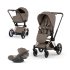 Carucior 3 in 1 pentru copii Cybex E-Priam Style, cu landou si scoica Cloud T Plus, Coconut Brown cu cadru Rosegold - 1