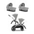 Καρότσι Cybex Gazelle S 2 σε 1 με δεύτερη μονάδα άθλησης και 2 πορτ-μπεμπέ, Stone Grey - 1