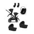 Carucior 3 in 1 pentru copii Cybex Gazelle S cu a doua unitate sport, 2 landouri si 2 scoici auto Cloud G3 Plus, Moon Black - 1