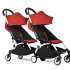 Детска количка за близнаци 2 в 1 BABYZEN YOYO² CONNECT, двойна, с бяла рамка, кош за кош и пакет Червен цвят - 2