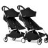 Детска количка за близнаци 2 в 1 BABYZEN YOYO² CONNECT, двойна, с бяла рамка, кош за кош и пакет Черен цвят - 2