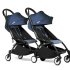 Детска количка за близнаци BABYZEN YOYO² CONNECT, двойна, с черна рамка и цветен пакет Air France Blue - 1