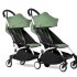 Καρότσι BABYZEN YOYO² CONNECT 2 σε 1, διπλό, με λευκό σκελετό, πορτ-μπεμπέ και συσκευασία σε χρώμα μέντας - 2