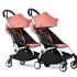 Детска количка за близнаци BABYZEN YOYO² CONNECT 2 в 1, двойна, с бяла рамка, кош и пакет Ginger color - 2