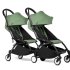 Καρότσι BABYZEN YOYO² CONNECT 2 σε 1, διπλό, με μαύρο σκελετό, πορτ-μπεμπέ και χρωματική συσκευασία Peppermint - 2