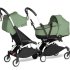 Детска количка за близнаци BABYZEN YOYO² CONNECT, двойна, с бяла рамка, цветен пакет и количка Peppermint - 1