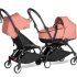BABYZEN YOYO² CONNECT Διπλό Καρότσι για Δίδυμα με Μαύρο Σκελετό, Πακέτο Χρώματος & Πορτ-μπεμπέ Ginger - 1