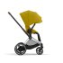 Carucior sport pentru copii Cybex Platinum e-Priam, inovativ electric, premium - Mustard Yellow cu cadru Chrome Brown - 3