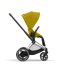 Carucior sport pentru copii Cybex Platinum e-Priam, inovativ electric, premium - Mustard Yellow cu cadru Chrome Brown - 2