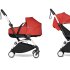 Детска количка BABYZEN YOYO² 3 в 1, бяла рамка, с пакет за новородено, количка и пакет Червен цвят - 1