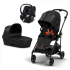 Детска количка Cybex Gold 3 в 1 - ултра лека спортна Melio Street Real Black - 1