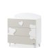 Comoda pentru copii Italbaby Matisse, colectia Boutique, trei sertare, lemn masiv de fag - Bianco-Grey - 2