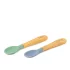 Σετ κουταλιού μπαμπού δύο τεμαχίων Citron, Green και Dusty Blue - 1