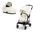 Детска количка Cybex Melio 2 в 1, ново издание, ултра лека, с кош - Cotton White - 1