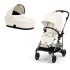 Παιδικό καρότσι Cybex Melio 2 σε 1, νέα έκδοση, εξαιρετικά ελαφρύ, με πορτμπαγκάζ - Cotton White - 1