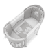 Детска кошара Italbaby Oval Jolie, Колекция Trendy, изработена от бук, Bianco-Grey - 2