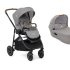 Carucior 3 in 1 pentru copii, Joie Versatrax, versatil, cu landou si scoica i-Snug - Gray - 8