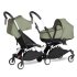BABYZEN YOYO² CONNECT Καρότσι για Δίδυμα με Λευκό Σκελετό, Πακέτο Χρώματος & Πορτ-μπεμπέ Olive - 1