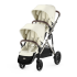 Двойна спортна количка Cybex Gazelle S, детска, компактна, нова версия - Seashell Beige - 8