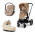 Carucior 3 in 1 pentru copii Cybex Priam 3.0 Simply Flowers, cu landou si scoica auto Cloud Z - Beige - 1