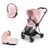 Carucior 3 in 1 pentru copii Cybex Mios 2.0 Simply Flowers, cu landou si scoica auto Cloud Z - Pink - 1