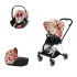 Carucior 3 in 1 pentru copii Cybex Mios 2.0 Spring Blossom, cu landou, scoica auto Cloud Z - Light, cadru Chrome Black - 1