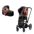 Carucior 2 in 1 pentru copii Cybex Priam 3.0 Spring Blossom, cu landou - Dark si cadru Chrome Black - 1