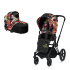 Carucior 2 in 1 pentru copii Cybex Priam 3.0 Spring Blossom, cu landou -  Dark si cadru Matt Black - 1