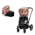 Carucior 2 in 1 pentru copii Cybex Priam 3.0 Spring Blossom, cu landou - Light si cadru Matt Black - 1