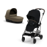 Carucior 2 in 1 Cybex Melio Moon Black pentru copii, ultrausor, cu landou Classic Beige, editie limitata - 1