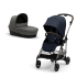 Carucior 2 in 1 Cybex Melio Ocean Blue pentru copii, ultrausor, cu landou Soho Grey, editie limitata - 1