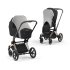 Carucior 2 in 1 pentru copii Cybex Priam 4.0, premium - Sepia Black cu cadru Rosegold - 19