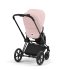 Carucior 2 in 1 pentru copii Cybex Priam 4.0, premium - Peach Pink cu cadru Matt Black - 3