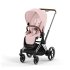 Carucior 2 in 1 pentru copii Cybex E-Priam, premium - Peach Pink cu cadru Chrome Brown - 1