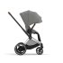 Carucior 2 in 1 pentru copii Cybex E-Priam, premium - Mirage Grey cu cadru Chrome Brown - 5