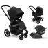 Carucior 3 in1 Joolz Hub+, cu landou si scoica Cloud T Plus, Brilliant black - 1