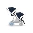 Двойна детска спортна количка Cybex e-Gazelle S, електрическа, Ocean Blue със сребриста рамка - 8