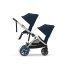 Двойна детска спортна количка Cybex e-Gazelle S, електрическа, Ocean Blue със сребриста рамка - 6