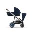 Двойна детска спортна количка Cybex e-Gazelle S, електрическа, Ocean Blue със сребриста рамка - 4