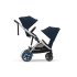 Двойна детска спортна количка Cybex e-Gazelle S, електрическа, Ocean Blue със сребриста рамка - 7