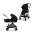 Carucior 2 in 1 Cybex Melio Carbon, pentru copii, editie 2024, cu landou, Magic Black - 1