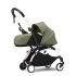 Carucior 3 in 1 pentru copii STOKKE YOYO³, cu pachet nou nascut, scoica auto si pachet de culoare - Olive, cu cadru White - 3