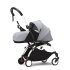 Carucior 3 in 1 pentru copii STOKKE YOYO³, cu pachet nou nascut, scoica auto si pachet de culoare - Stone, cu cadru White - 4