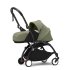 Carucior 3 in 1 pentru copii STOKKE YOYO³, cu pachet nou nascut, scoica auto si pachet de culoare - Olive, cu cadru Black - 3