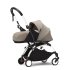 Детска количка 2 в 1 STOKKE YOYO³, с пакет за новородено и цветен пакет - Taupe, с бяла рамка - 2