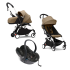 Carucior 3 in 1 pentru copii STOKKE YOYO³, cu pachet nou nascut, scoica auto si pachet de culoare - Toffee, cu cadru White - 1