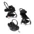 Carucior 3 in 1 pentru copii STOKKE YOYO³, cu pachet nou nascut, scoica auto si pachet de culoare - Black, cu cadru Black - 1