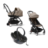 Carucior 3 in 1 pentru copii STOKKE YOYO³, cu landou, scoica auto si pachet de culoare - Taupe, cu cadru Black - 1